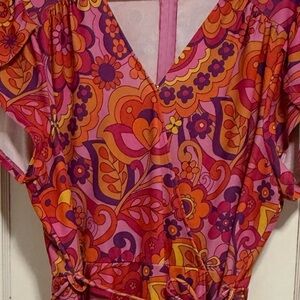 Smak Parlour fit and flare mock wrap dress, 2X